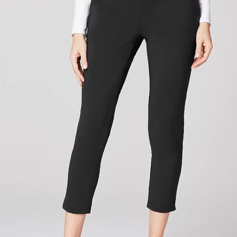 J. Jill Black Cotton Pants Pull-up Size 12